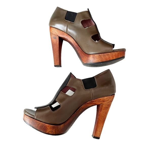 Derek Lam Cage Cut Out Peep Toe Wood Heels 7.5 - Picture 11 of 12